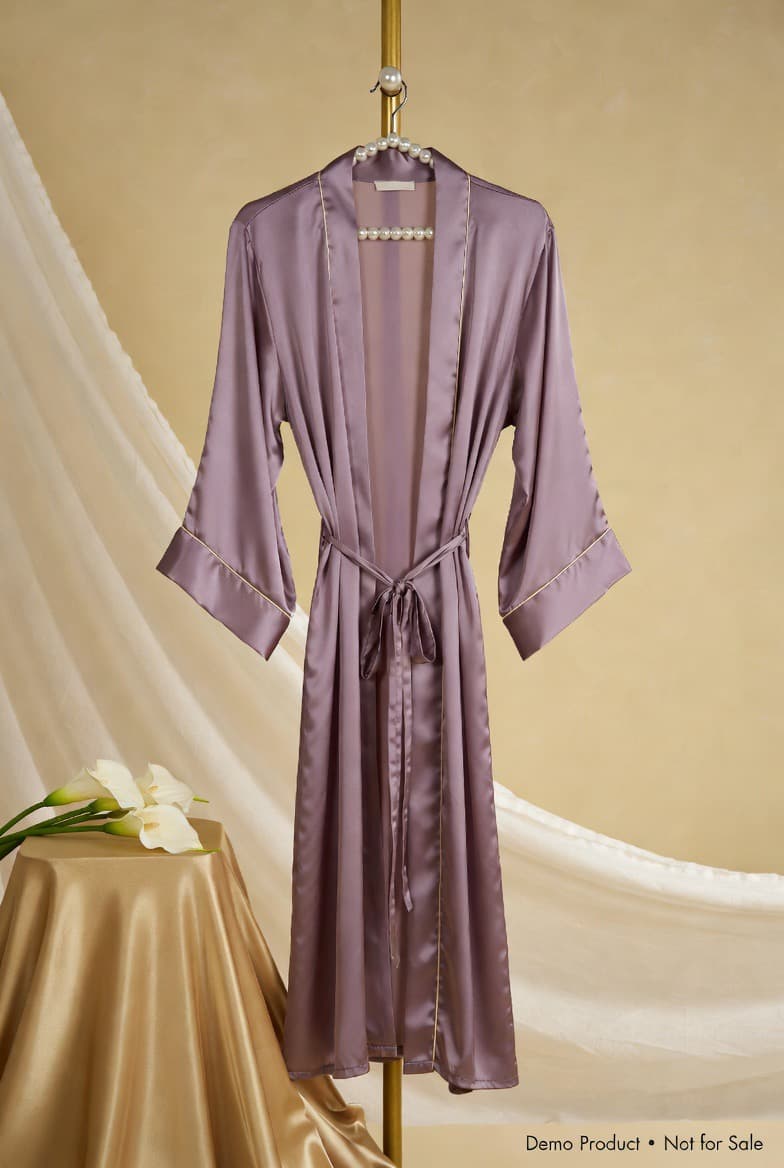 Smoky Amethyst Silk Robe by Mira Form
