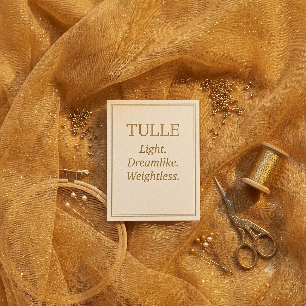Tulle lingerie fabric education artwork